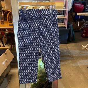 NYDJ Navy and White Polka Dot Trousers